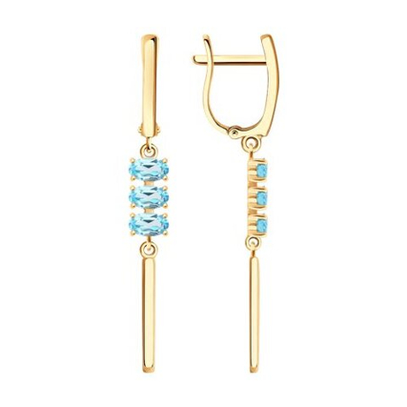 Серьги из золота с топазами