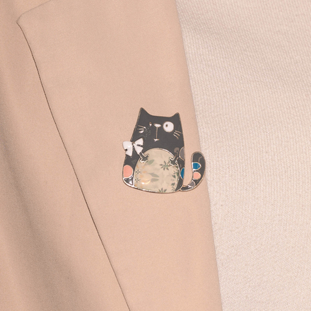 Брошь Shadore Кот бант XZ2299.2 BW/S