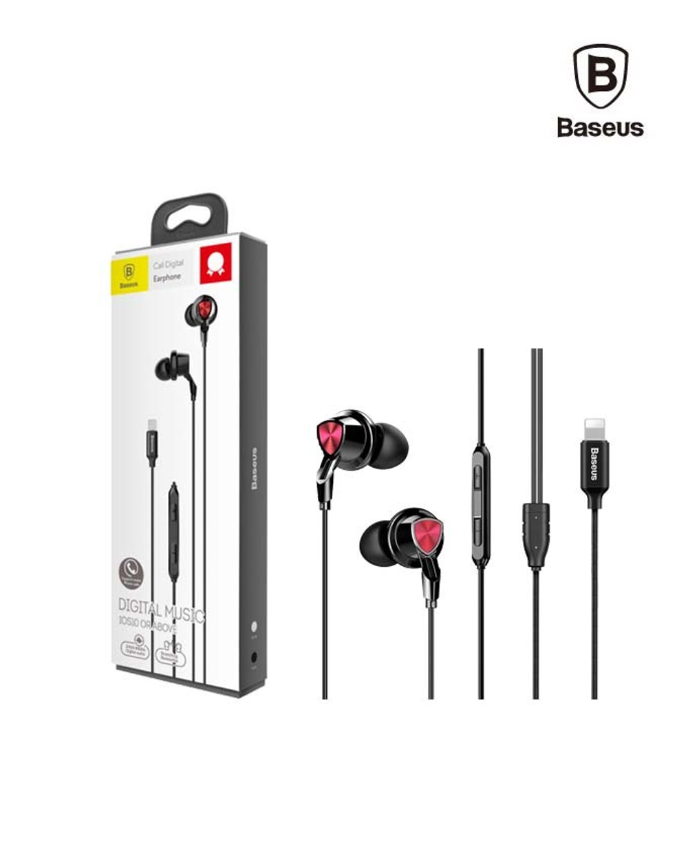 Наушники lightning IOS10 Black NGP04-01 Baseus