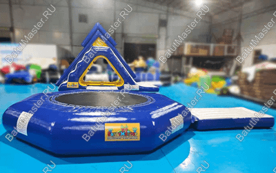 Коммерческий мини-аквапарк на воде «Батут-черепаха и горка-акула» 9×5,5×3 м