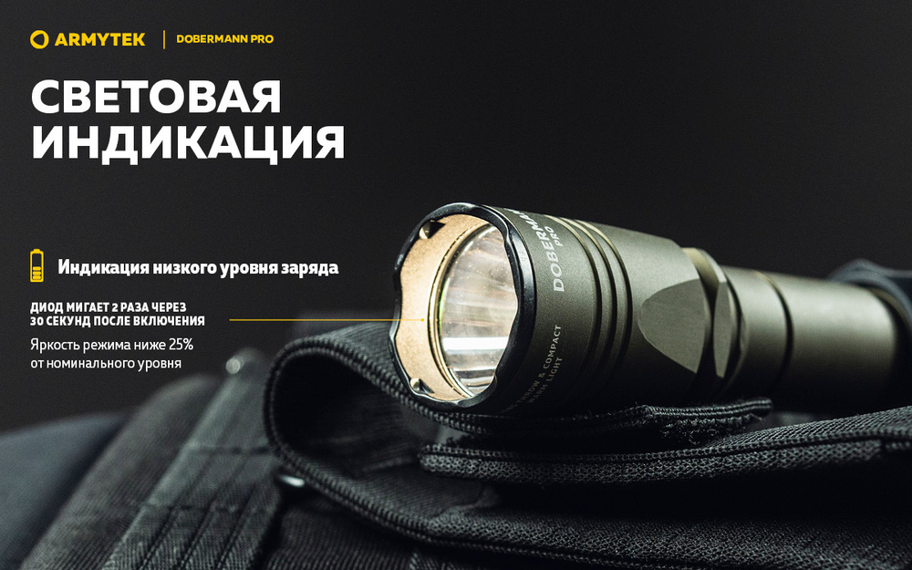 Фонарь тактический подствольный Armytek F07501WO Dobermann Pro Magnet USB Olive (теплый свет)