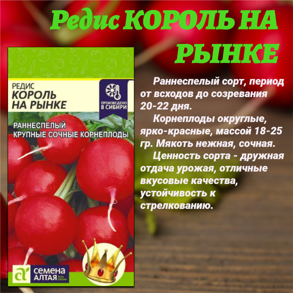 Набор семян салат и редис. Семена Алтая