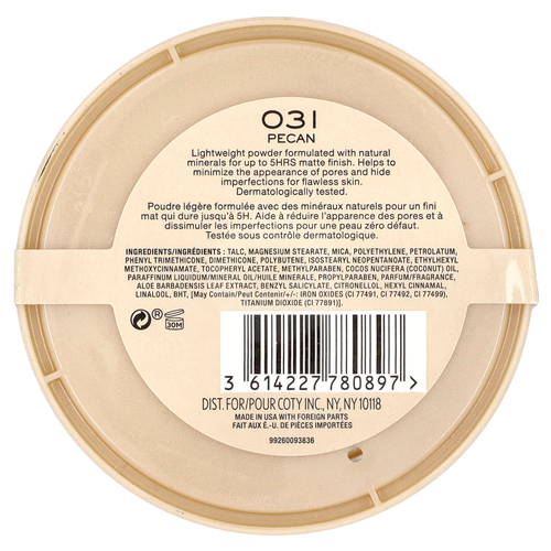 Rimmel London, Stay Matte, Lightweight-Mattifying Powder, 031 Pecan, 0.49 oz (14 g)