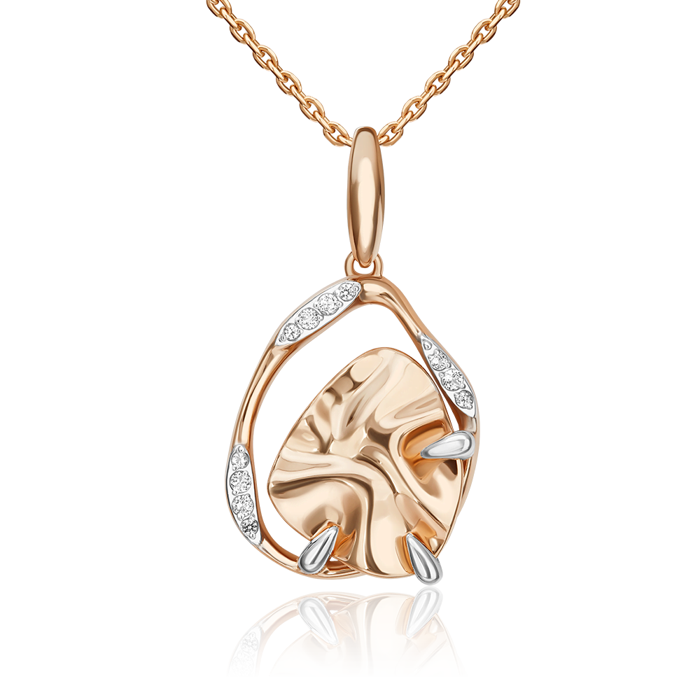 Подвеска «Шарм» из красного золота с натуральными топазами white