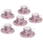 Кофейный набор 12 предметов «Paradise» (6кружек 90мл+6блюдец), розовый