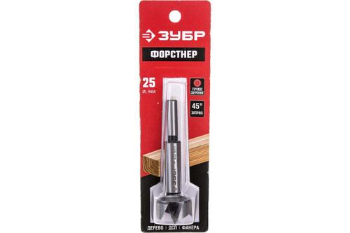 Сверло Форстнера по дереву, фанере, ДСП 25x90мм ЗУБР