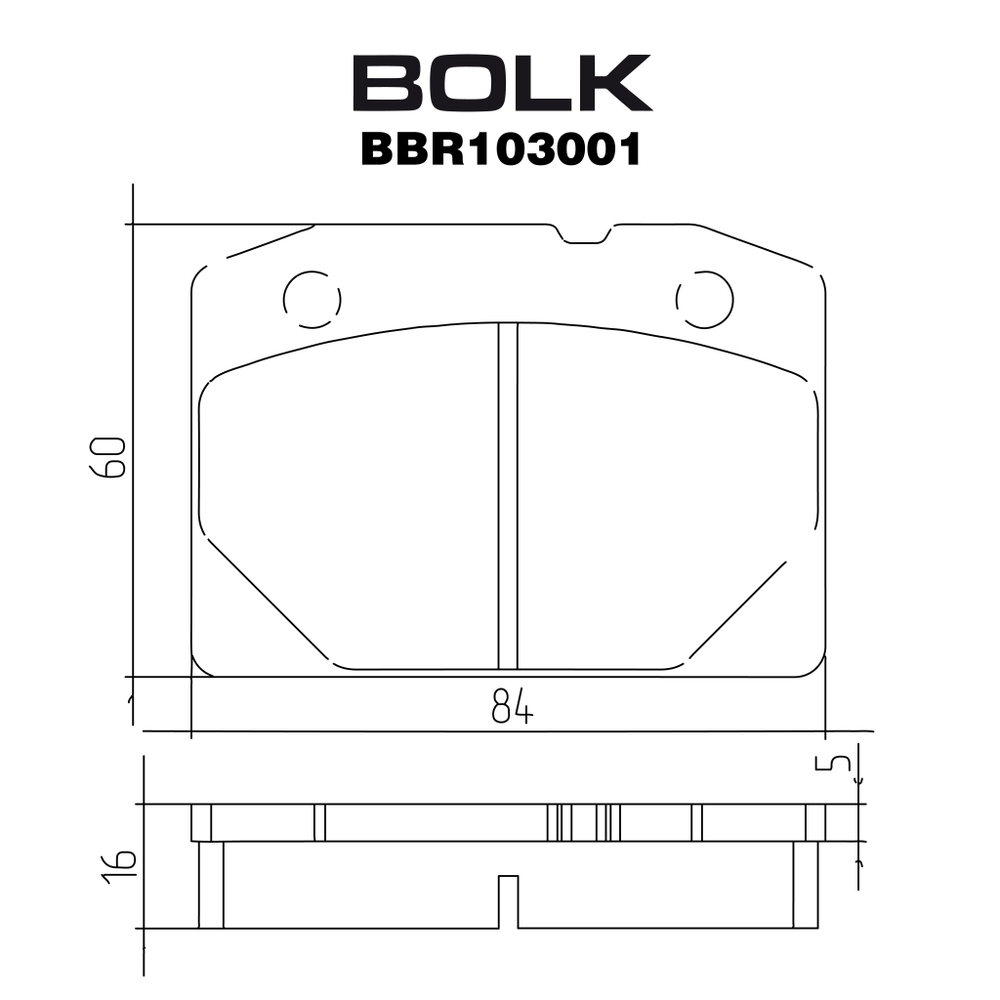 Колодки тормозные передние для ВАЗ 2101-07 BOLK BBR103001