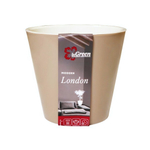 Горшок для цветов London D160 мм, 1,6 л с дренажной вставкой, молочный шоколад