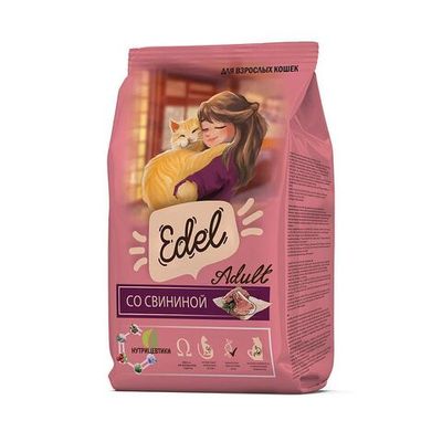 Сухой корм Edel Pork для взрослых кошек со свининой, Пакет 1,5 кг