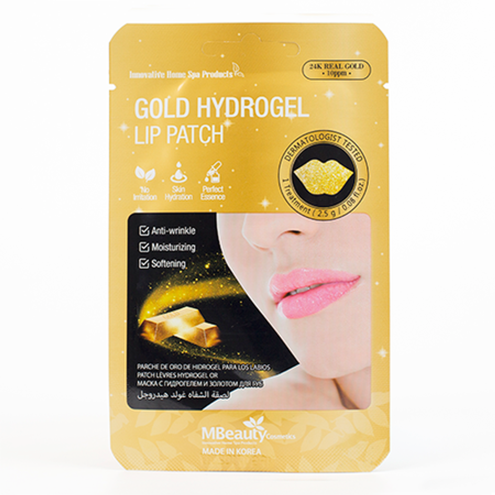 Гидрогелевые патчи для губ с золотом, 1шт. Mbeauty Gold Hydrogel Lip Patch