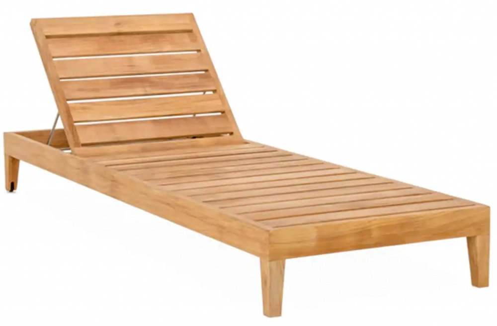 Лежак деревянный с матрасом Tagliamento Skye, натуральный, бежевый