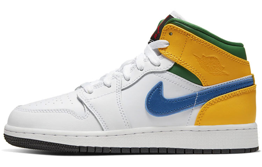 Jordan 1 Mid GS White Court Purple Teal