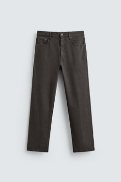 ZARA БРЮКИ STRAIGHT FIT, КОРИЧНЕВЫЙ