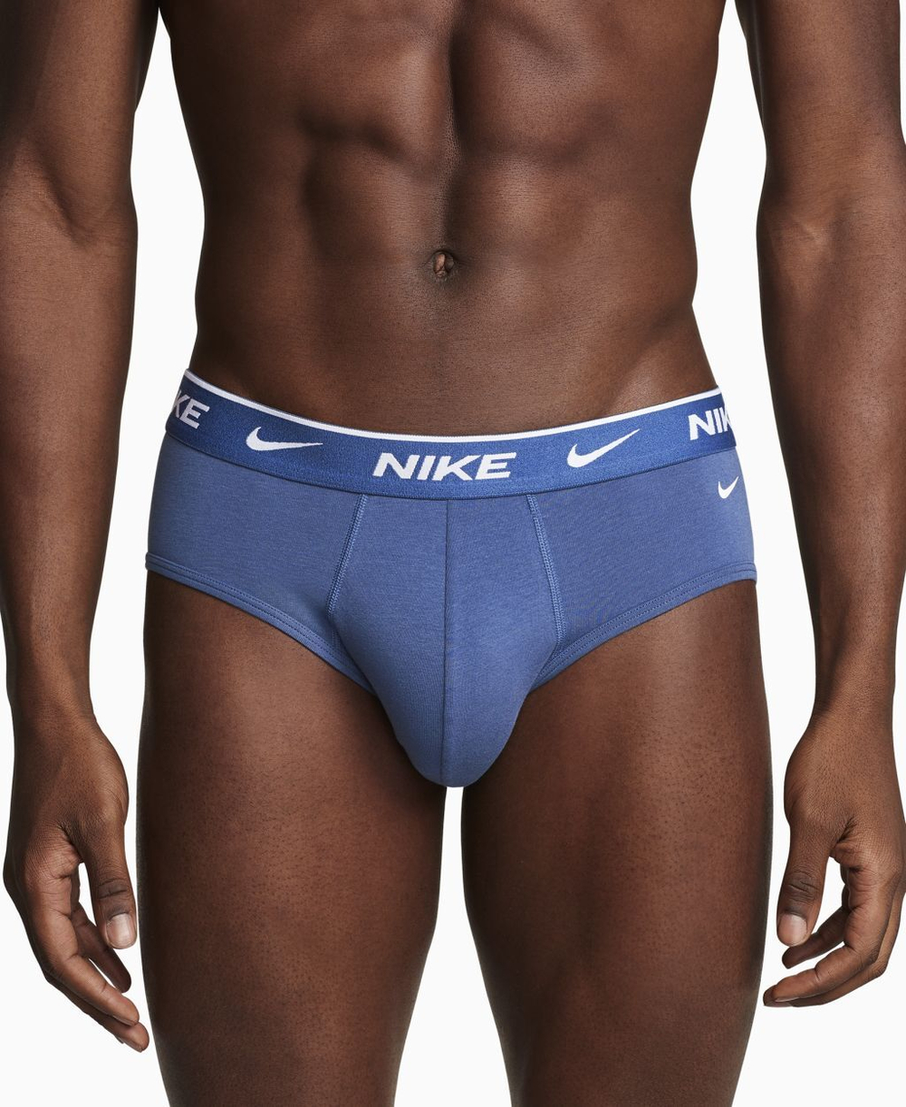 Мужские боксеры спортивные Nike Everyday Cotton Stretch Brief 3P - mystic navy/malachite/black