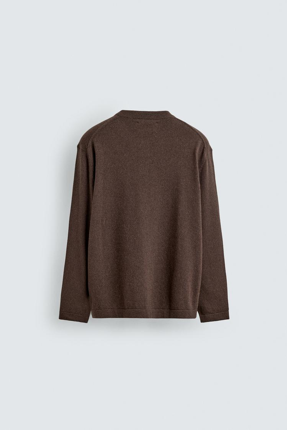 ZARA СВИТЕР С ВОРОТНИКОМ НА ПУГОВИЦАХ, ШОКОЛАДНЫЙ