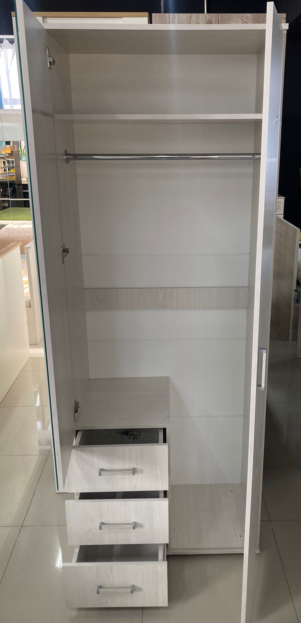 Шкаф 2-х створчатый Белла ясень белый