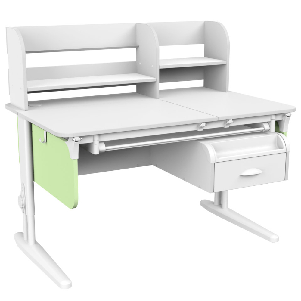 Растущая парта Дэми СУТ 62 PRO с полкой СУТ.62.250 и тумбой (1150×750 мм)