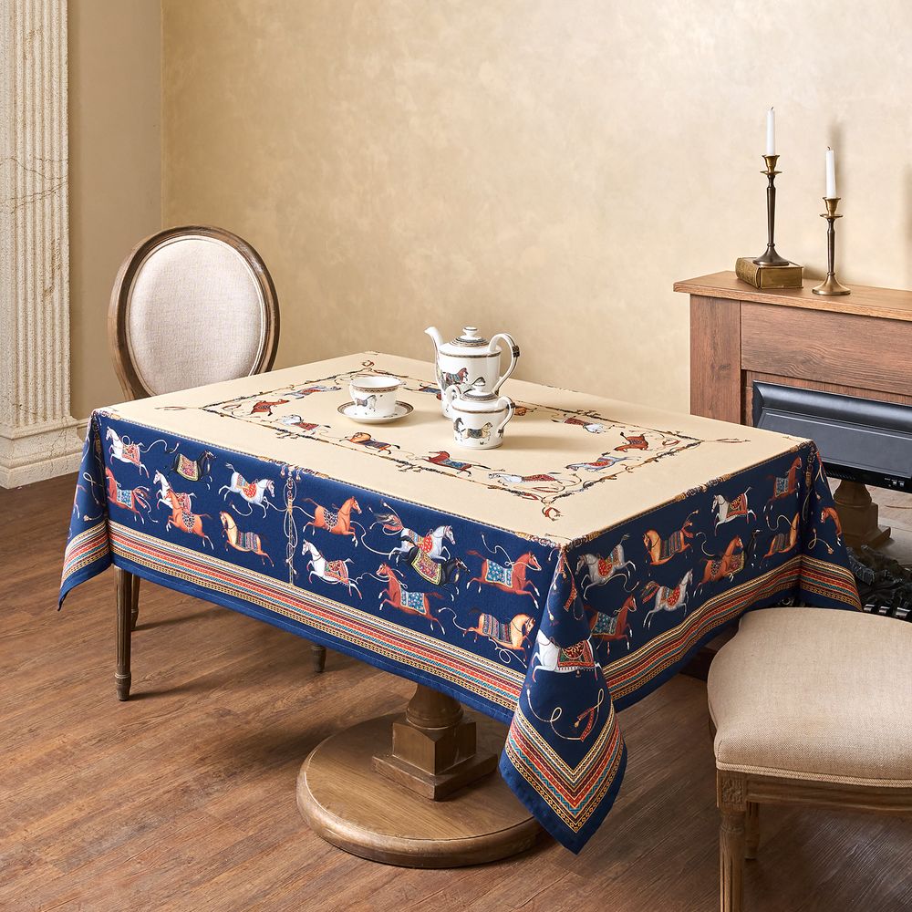 СКАТЕРТЬ "PASSAGE" 140Х180СМ ,БЕЖЕВЫЙ, 100% ХЛОПОК С ПРОПИТКОЙ,ТВИЛ