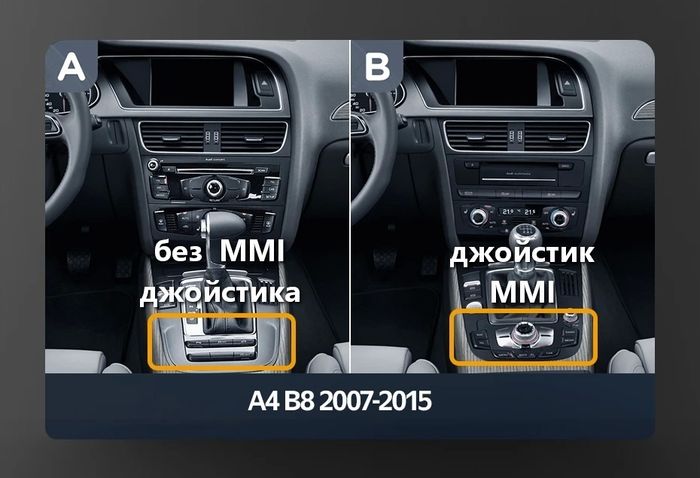Магнитола для Audi A4 (B8) 2007-2012 (с джойстиком MMI)- RDL-9607MMI монитор 8.8" на Android 13, Быстрая, CarPlay, 4G SIM-слот