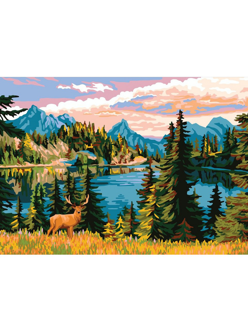 "Горный пейзаж"-12997 канва с рисунком