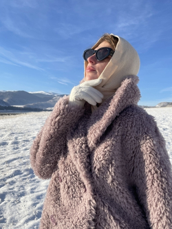 Шуба женская чебурашка тедди эко