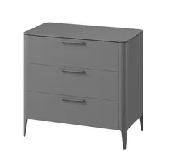 Комод Type 3 ящика 85х90 см, массив дуба (серый RAL 7037)