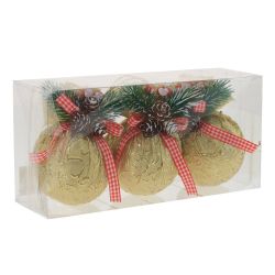 GAEM Набор из 3шт Украшение новогоднее "Шар", D 7.5 см, L23,5 W8 H11,5 см