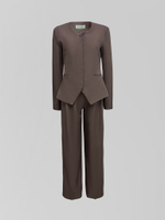 Костюм AS`Kins 170 из брюк прямого кроя и пиджака с глубоким вырезом и поясом в коплекте