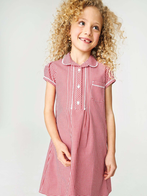 Платье школьное для девочки Next 877-215, Красный, Белый
