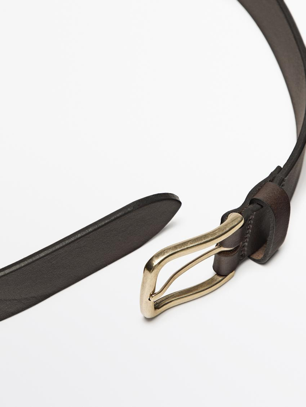 Massimo Dutti Ремень из мягкой кожи наппа, коричневый