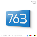 Номер на дверь 763, табличка на дверь для офиса, квартиры, кабинета, аудитории, склада, голубая 120х70 мм, Айдентика Технолоджи