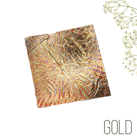 Поталь-фольга с разводами Multicolor Patter №2 "Gold", 10шт., 14х14см