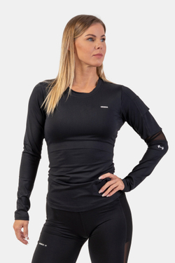 Женский лонгслив Nebbia Long Sleeve Smart Pocket Sporty Top 418 Black