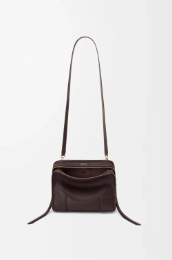 Loewe Маленькая сумка Amazona 180 из мягкой телячьей кожи, темно-каштановый