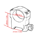 Кольца Vector Optics, D25.4мм, низкие, H25.4мм, Weaver, 4 винта (SCTM-37) на винтах