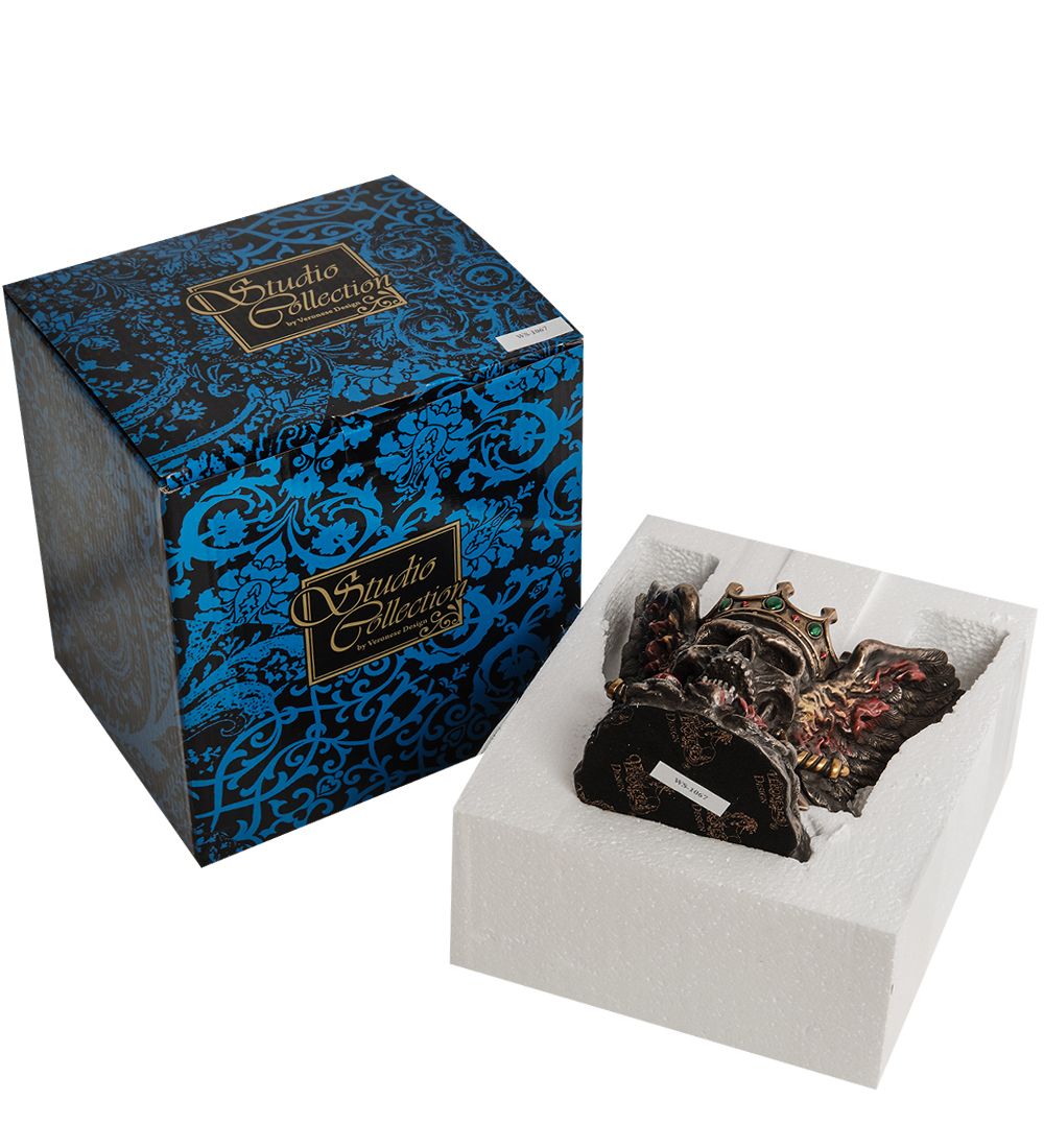 WS-1067 Статуэтка «Крылатый череп в короне»