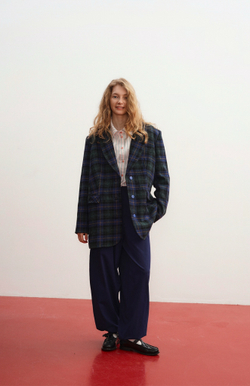 Брюки свободного кроя, темно-синие