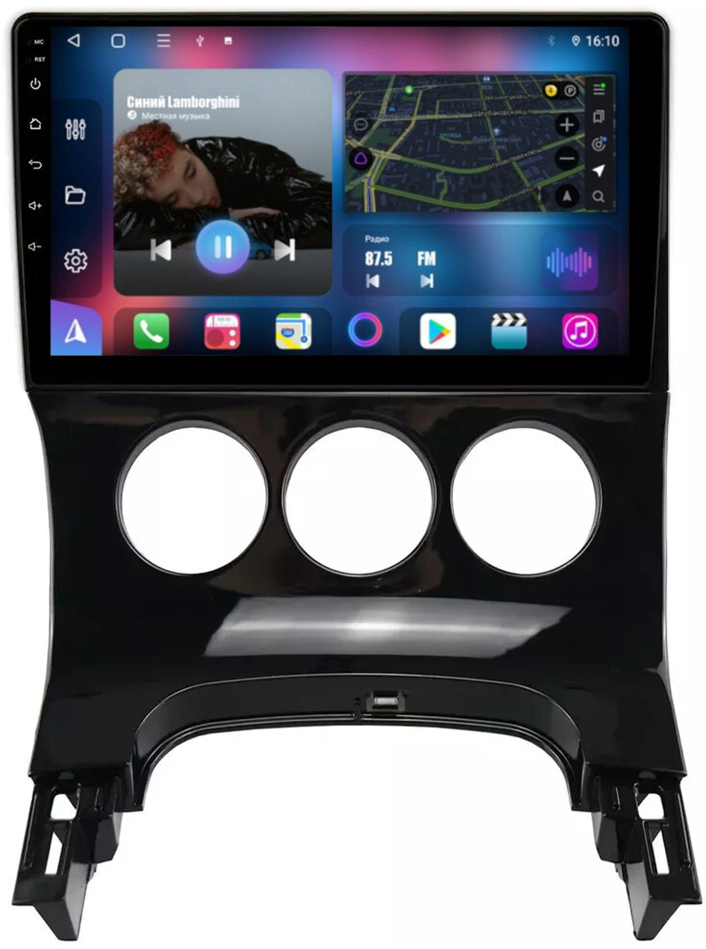 Магнитола для Peugeot 3008 2010-2017 (кондиционер) - FarCar 197M монитор 9" QLED на Android 13, 8 ядер (TS18), CarPlay, 4G SIM-слот