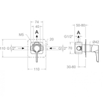 Встраиваемый смеситель для душа на 1 выход ADAGIO 911801S