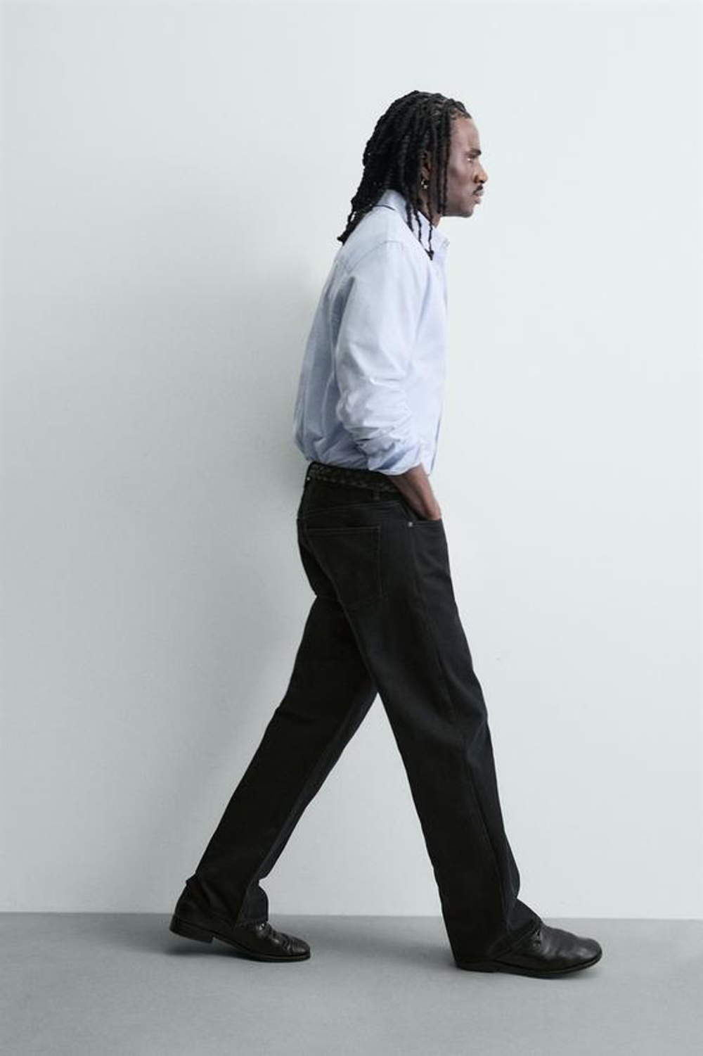 ZARA ДЖИНСЫ СВОБОДНОГО КРОЯ, ТЕМНЫЙ АНТРАЦИТ