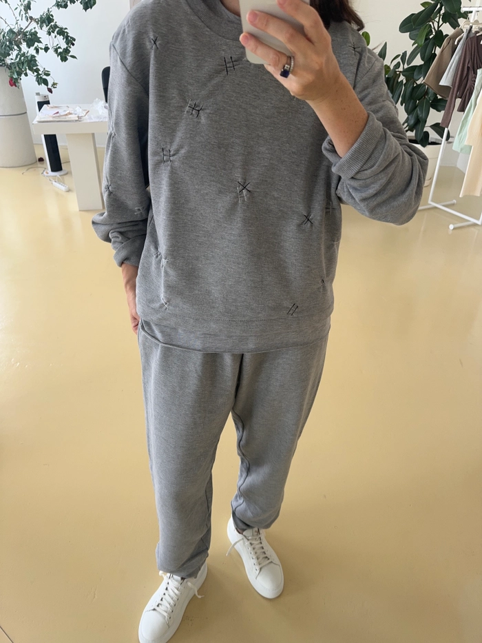 СВИТШОТ БРАНДО  СЕРЫЙ МЕЛАНЖ