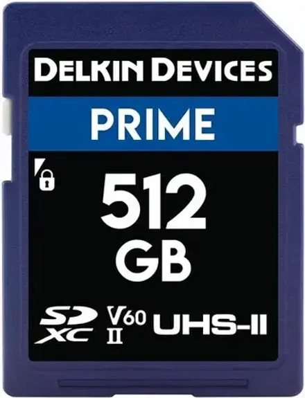 Карта памяти Delkin Devices Prime SDXC 512GB UHS-II U3 V60, R/W 280/150 МБ/с