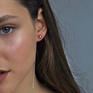 Серьги-протяжки Stone+Chain Fancy Pink