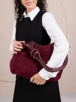 сумка большая через плечо шоппер натуральная замша