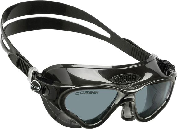 Очки для плавания с тонировкой Cressi Cobra Черный силикон Black Черные