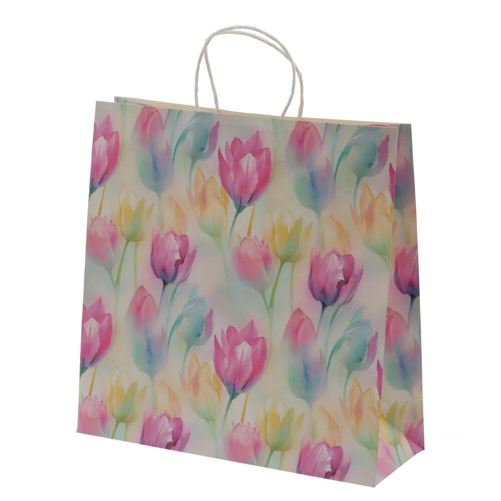 GAEM Пакет подарочный L (бумага 210г/м2, блок 12шт), L34 W12 H34 см, 4в.