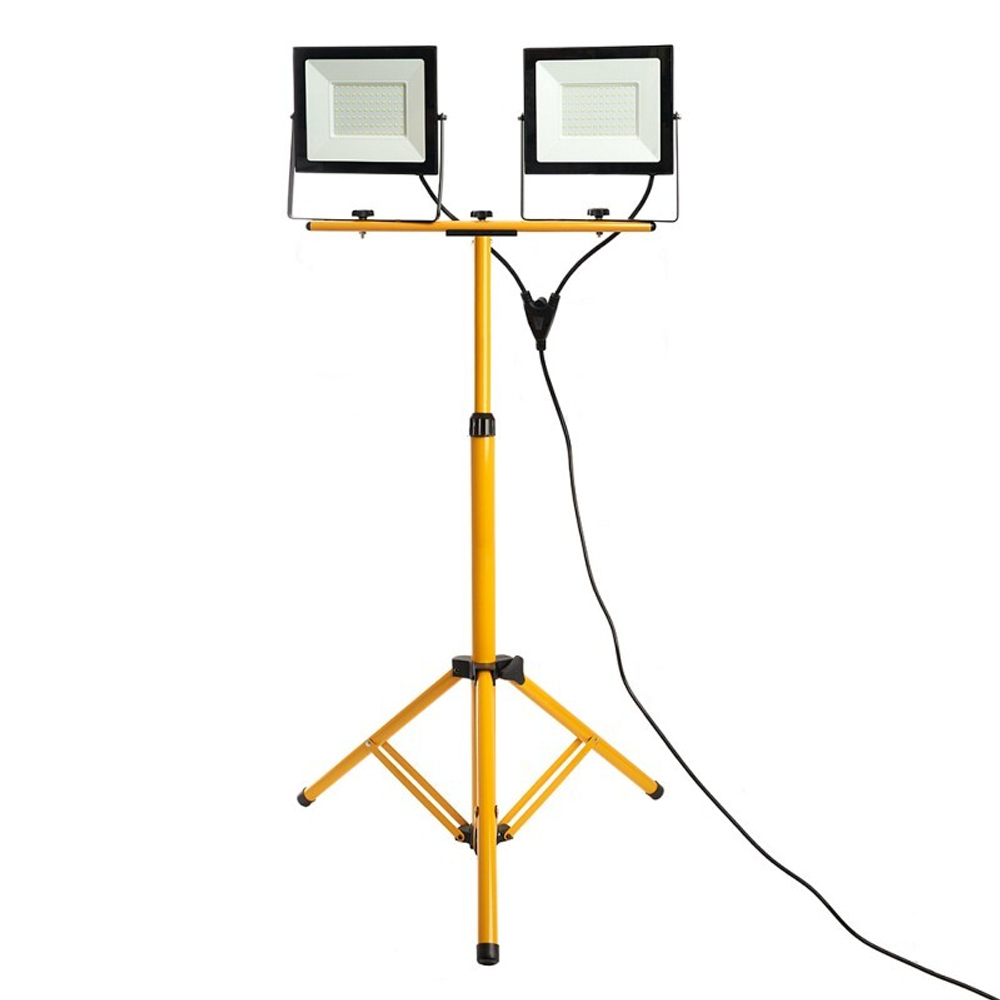 Прожектор на штативе. 2*100W 6400К 230V черный IP65. LL-505