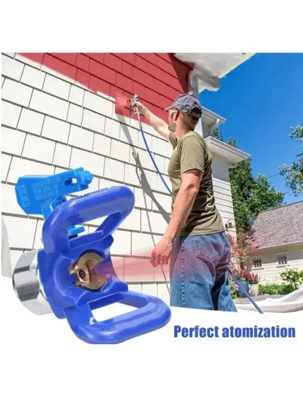 безвоздушных распылителях краски,6 комплектов, с двумя держателями сопел