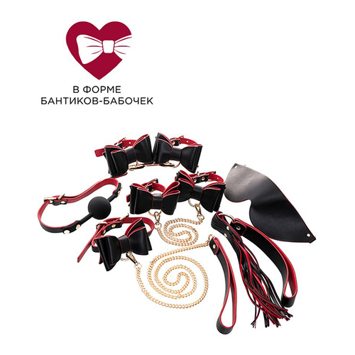 Черно-красный бондажный набор ToyFa Theatre Bowtie 700050