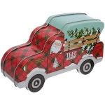 Банка жестяная «Грузовичок с елкой» 19*11*6см